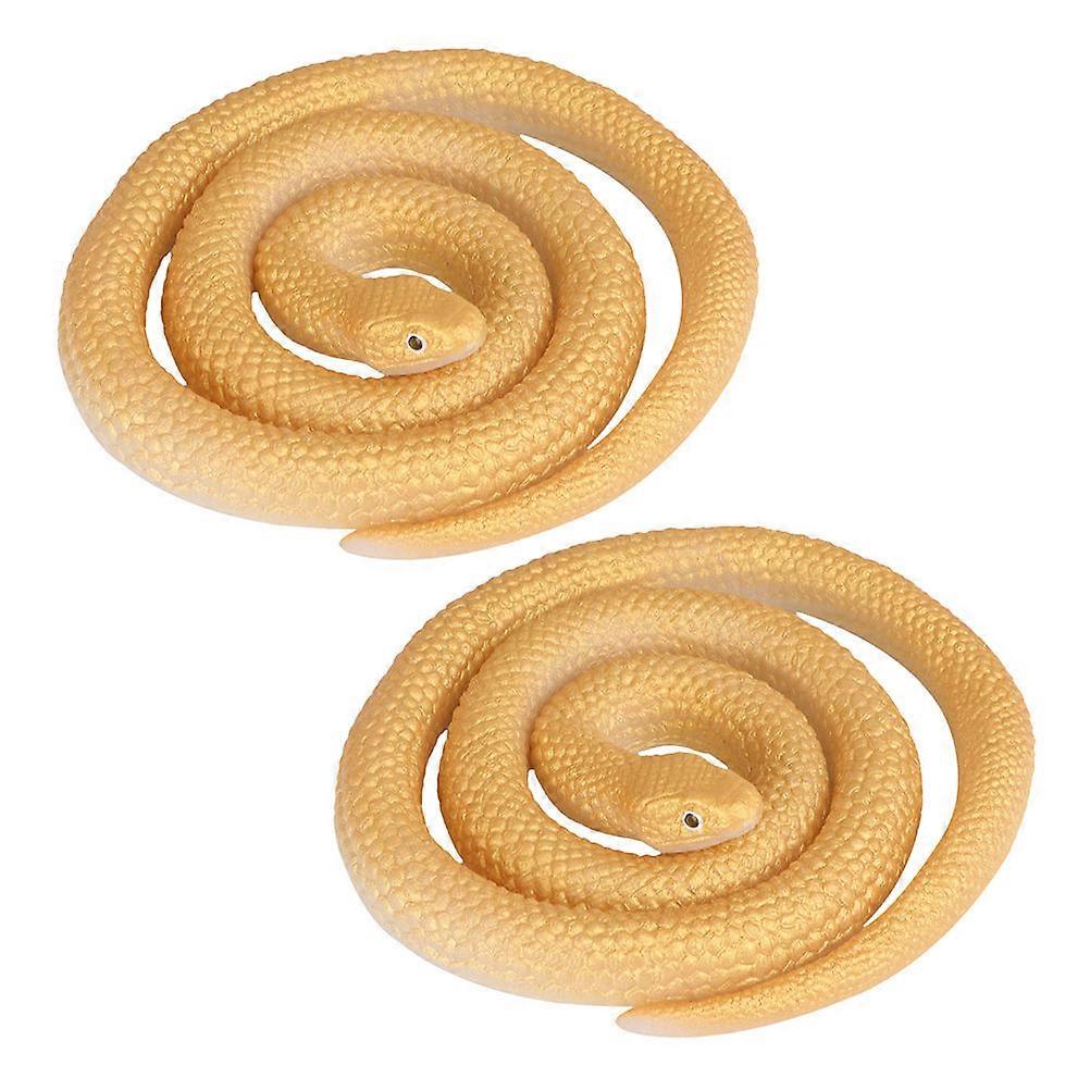 Simulation Snake Toy Silicone Snake Model for Scaring 2Pcs Tricky Props