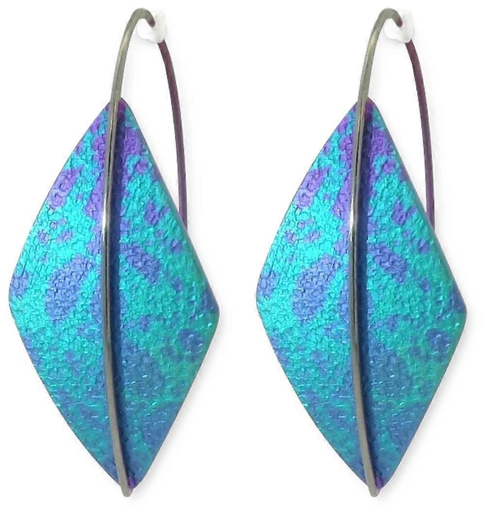 Ti2 Titanium Kite Drops Earrings - Green