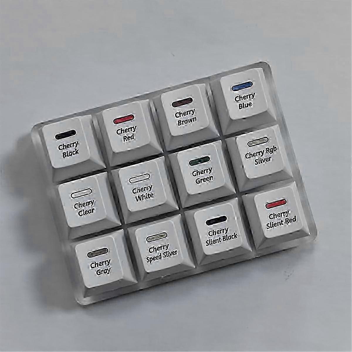 12-Key Mechanical Keyboard Switch Tester Sampler Switch Testing Tool with Keycap Puller for Cherry