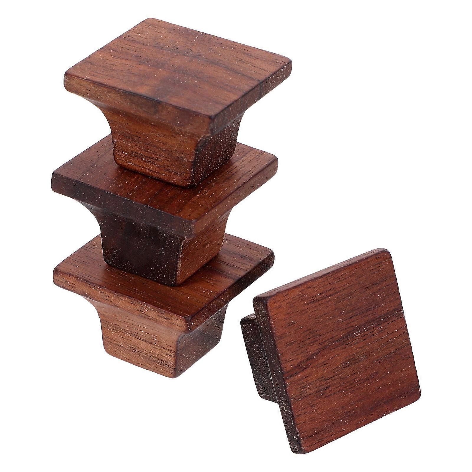 Nordic Style Solid Wood Drawer Knobs Handles for Home Use 4Pcs Set