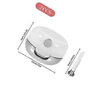 Lips Balm Box Cosmetic Containers for Storage Use 2Pcs with Mirror Lid