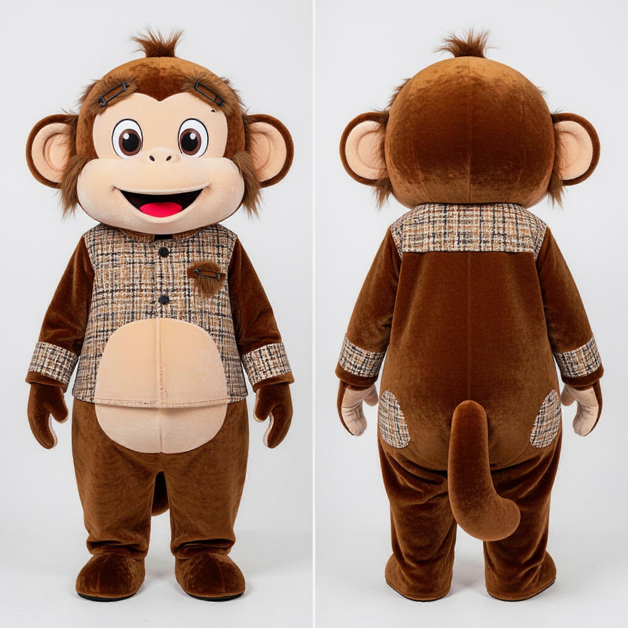 MASTICOT Velvety Brown Nan Monkey Mascot