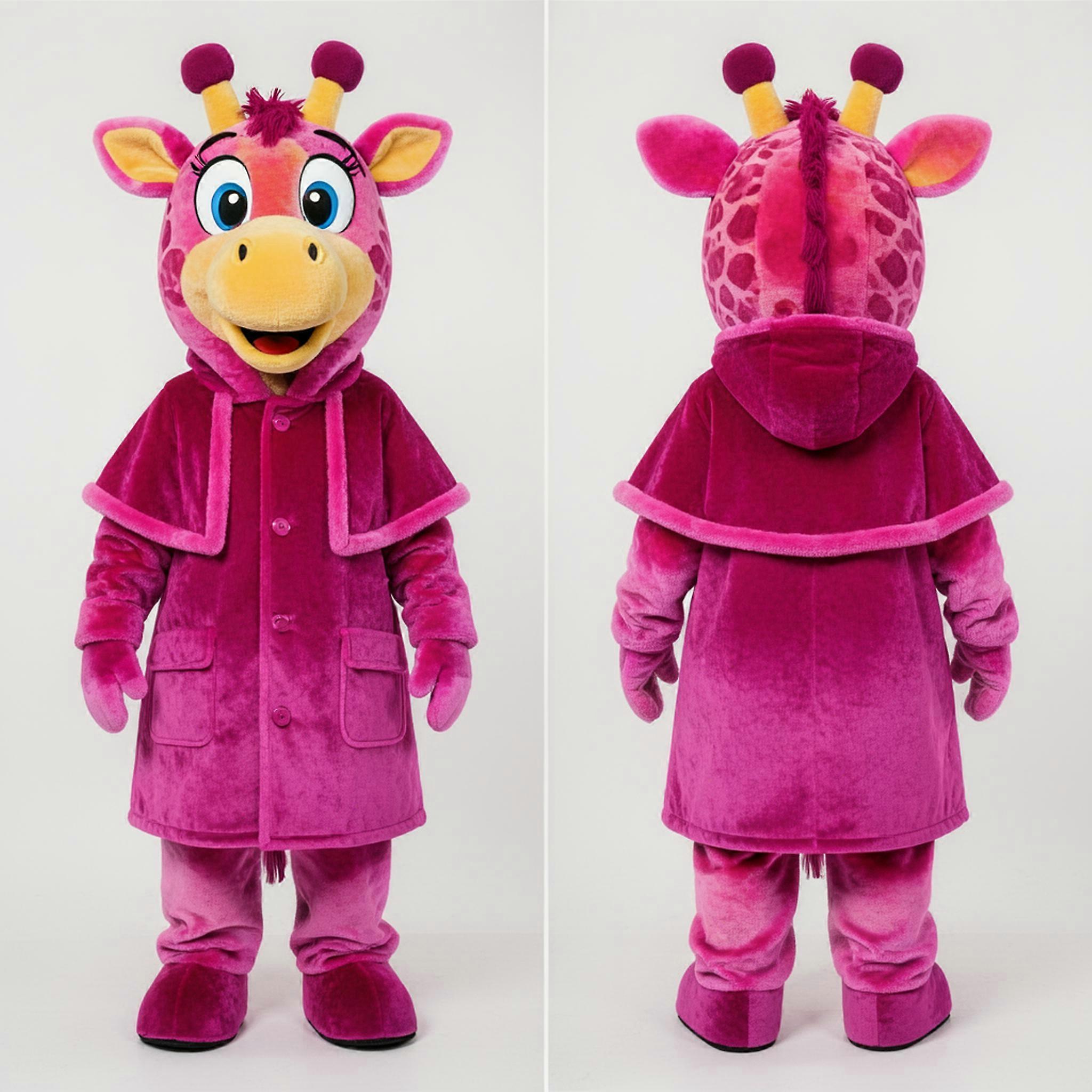 MASTICOT Magenta Gradient Playful Giraffe Mascot