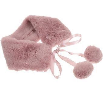 Plush Scarf Women Warm Scarf for Winter 1 Piece Pink Soft Collar