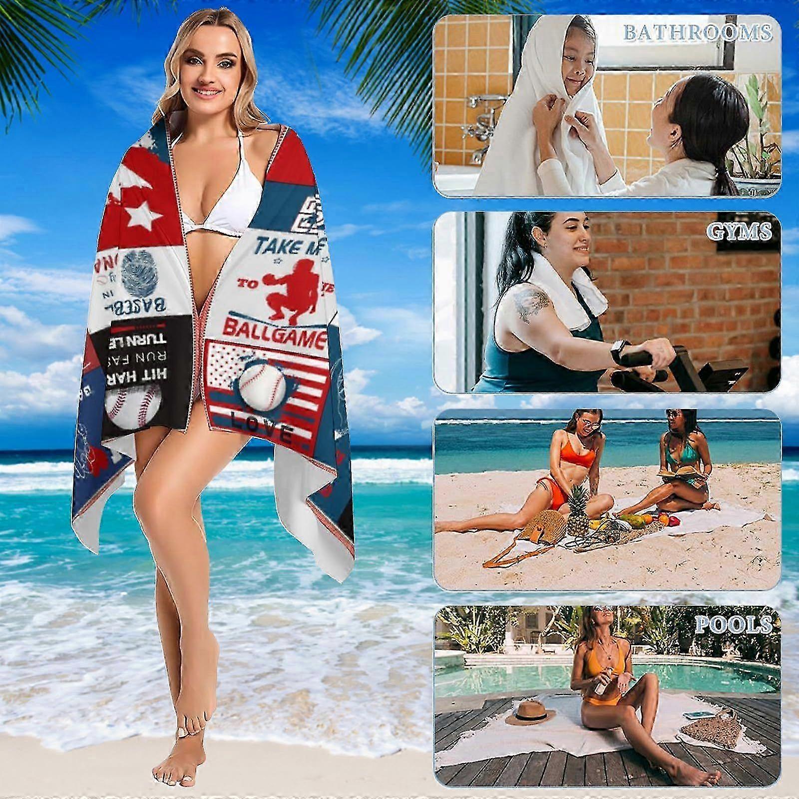 Quick-Dry Baseball Fan Beach Towel