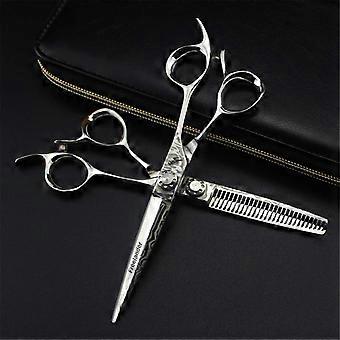 Professional Hair Cutting Scissors Set 6.0' Japanese Steel Barber Thinning Shears Salon Kit