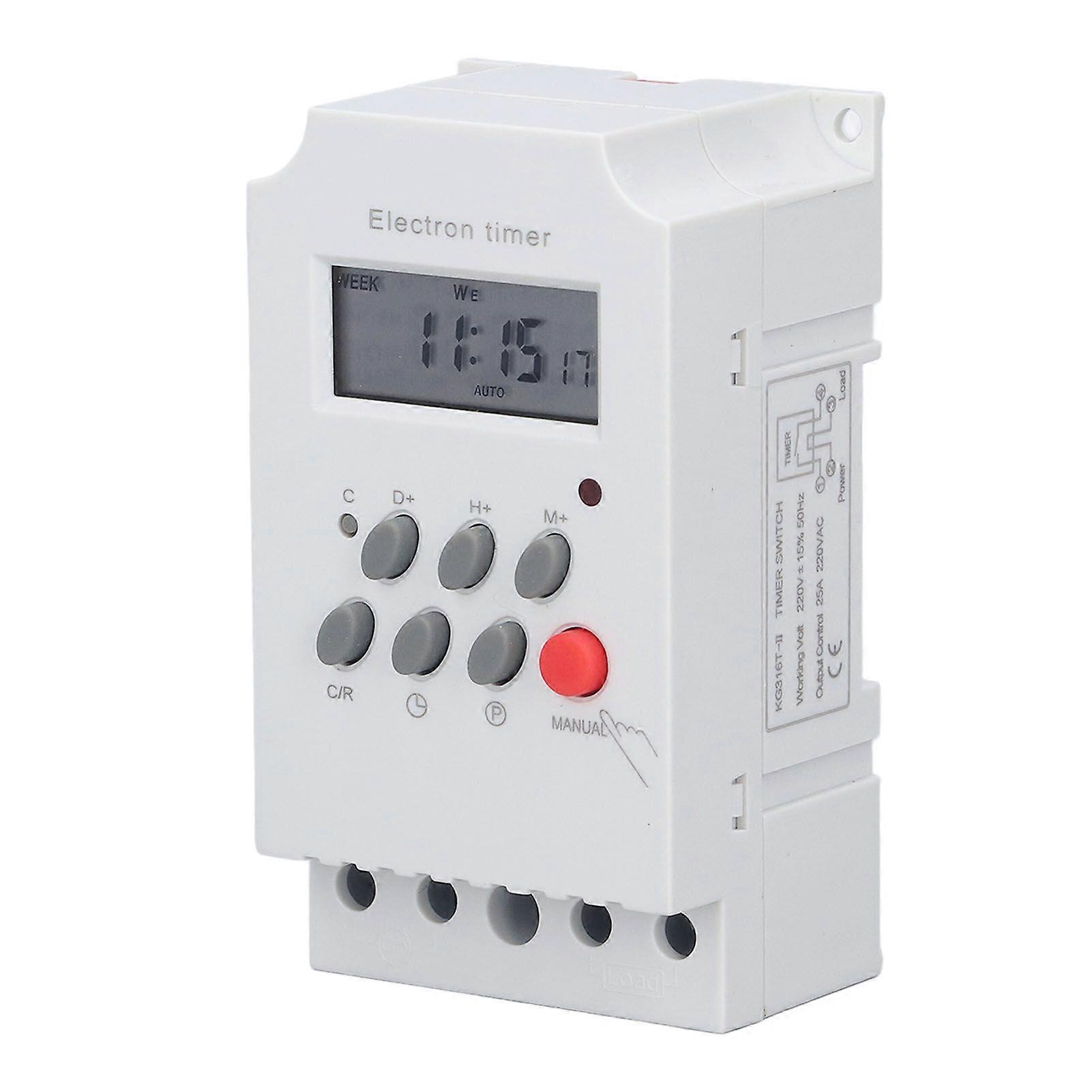 Electronic Timer Switch DIN Rail LCD Microcomputer Electron Intelligent Controller KG316TII(AC 220V )