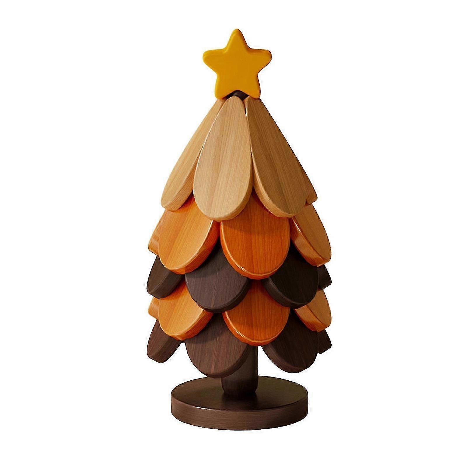 Walnut Christmas Tree Trivet Set
