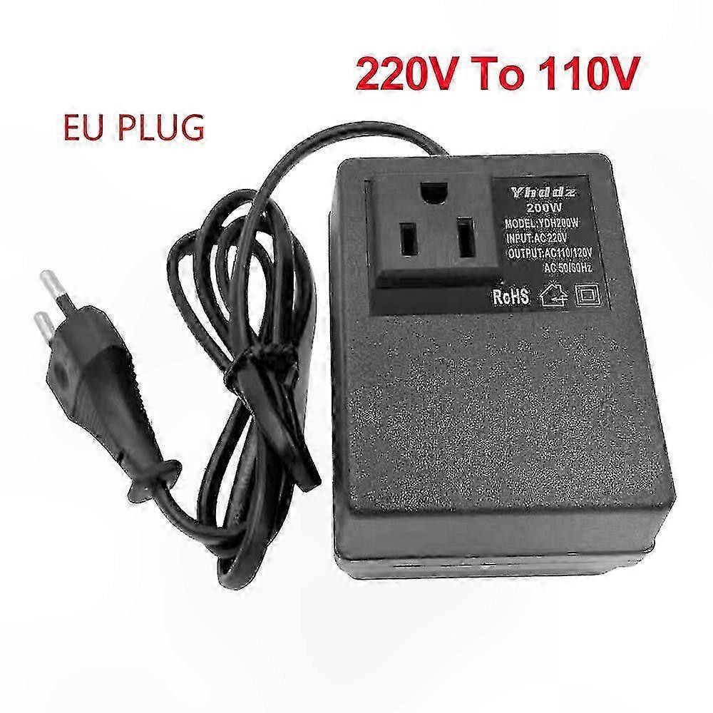 Step Down Transformer 200W EU Plug 220V to 110V Adapter for Travel Voltage Conversion Solution