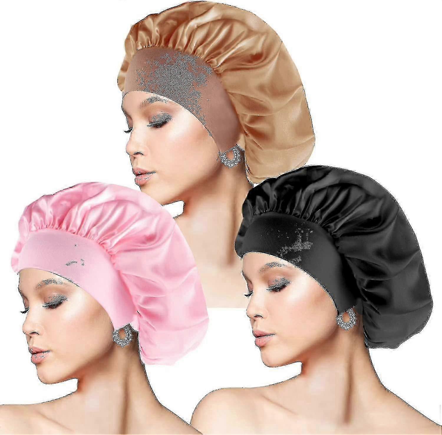 3 Pcs Satin Silk Bonnet Set