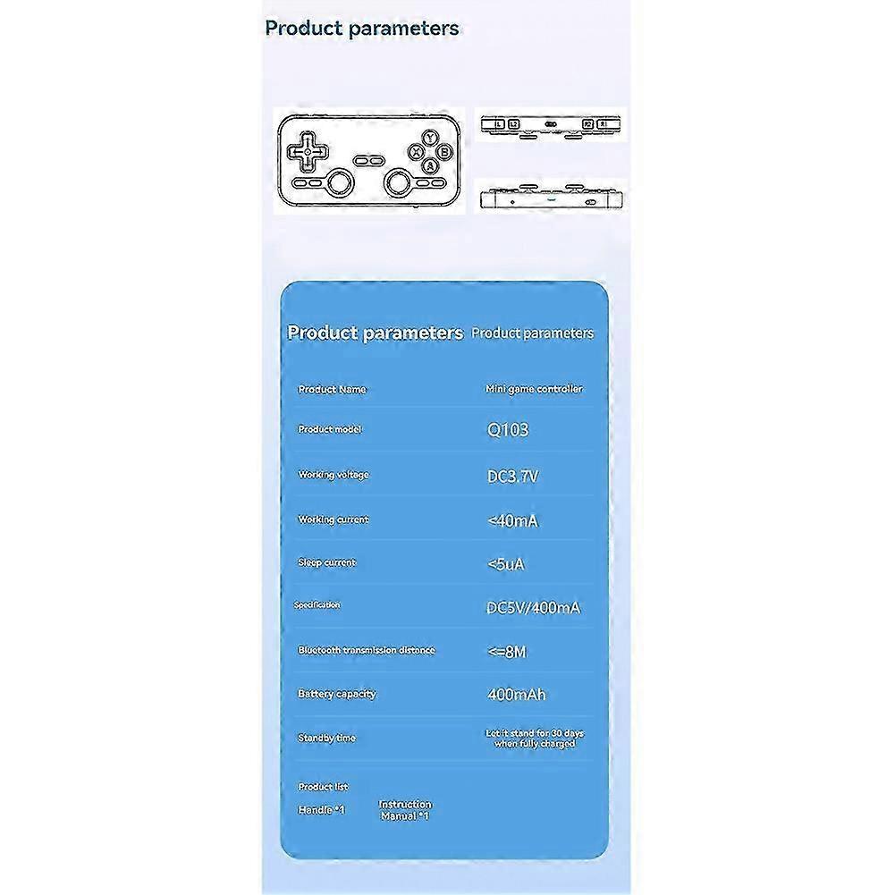 Mini Gamepad Portable Wireless Bluetooth Game Controller Body Vibration for NS Switch Android PC B