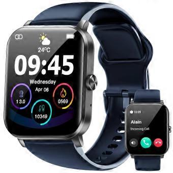Smartwatch with Call Function 1.85 Inch HD Fitness Tracker IP68 Waterproof Heart Rate Monitor for Android and iOS
