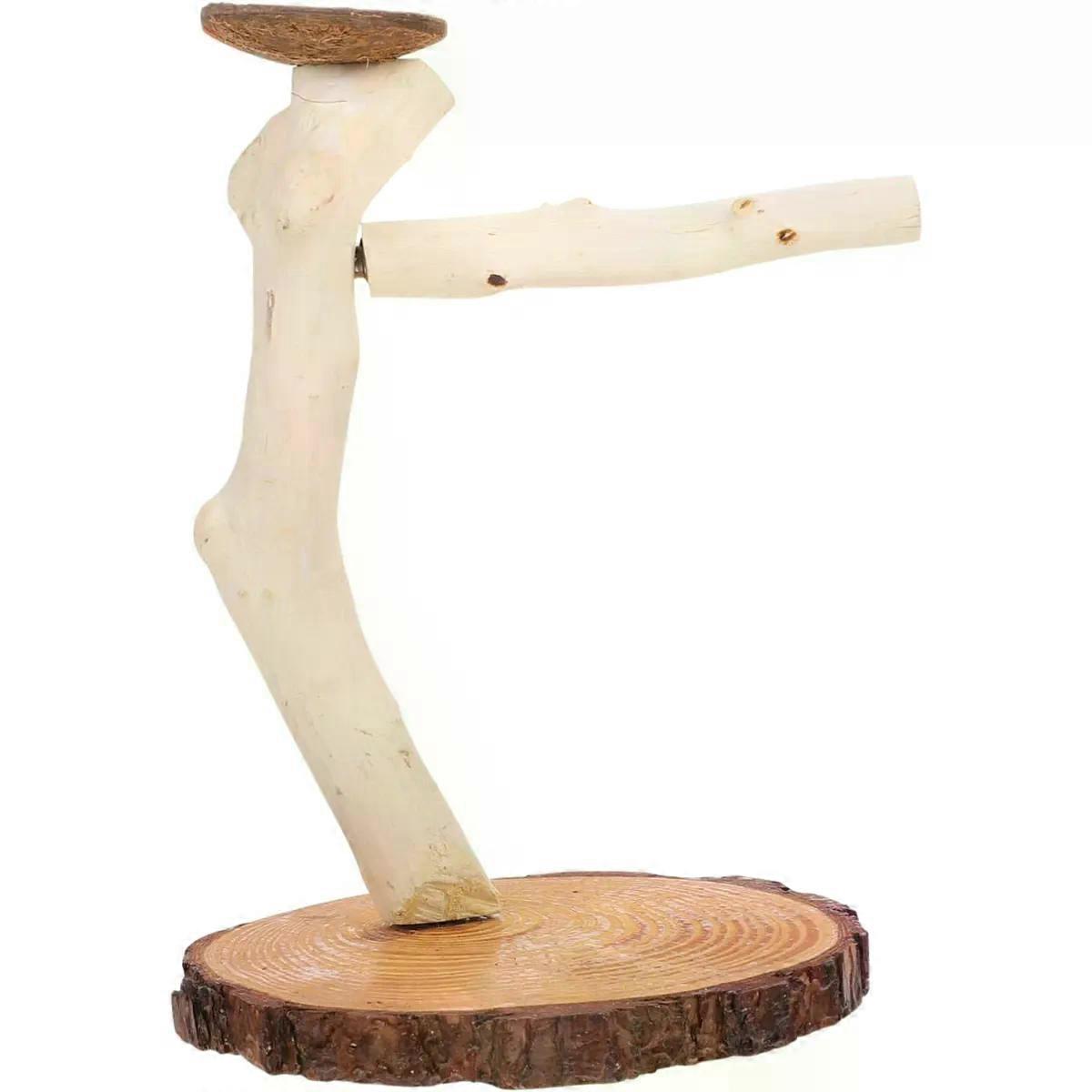 Playstand with Nail Polishing, Solid Wood Perch