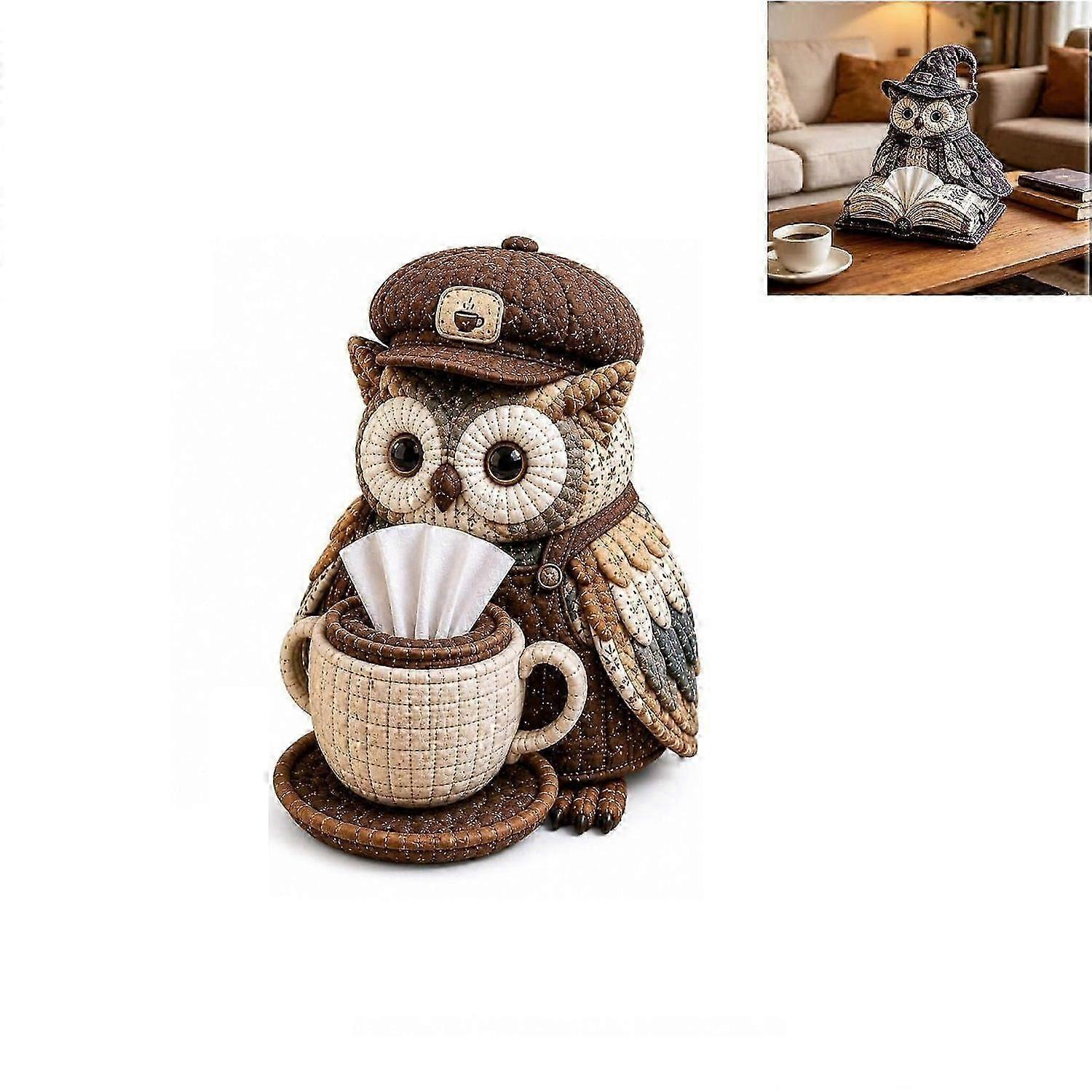 Vintage Quilted Owl Sewing Kit