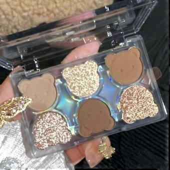 Eyeshadow palette shiny glitter matte durable little bear makeup