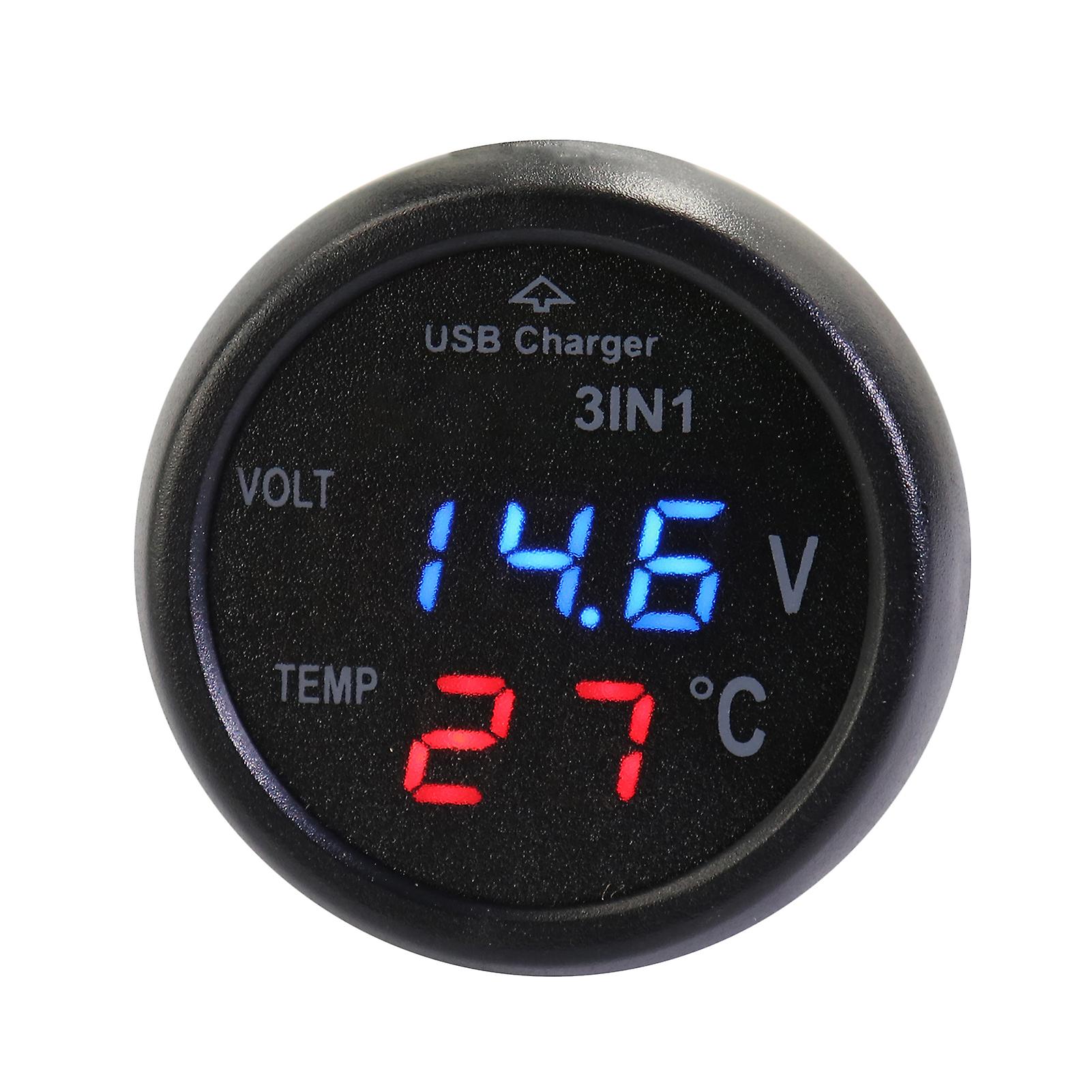 3-in-1 Multifunctional Digital Voltage Temperature Monitor Multimeter
