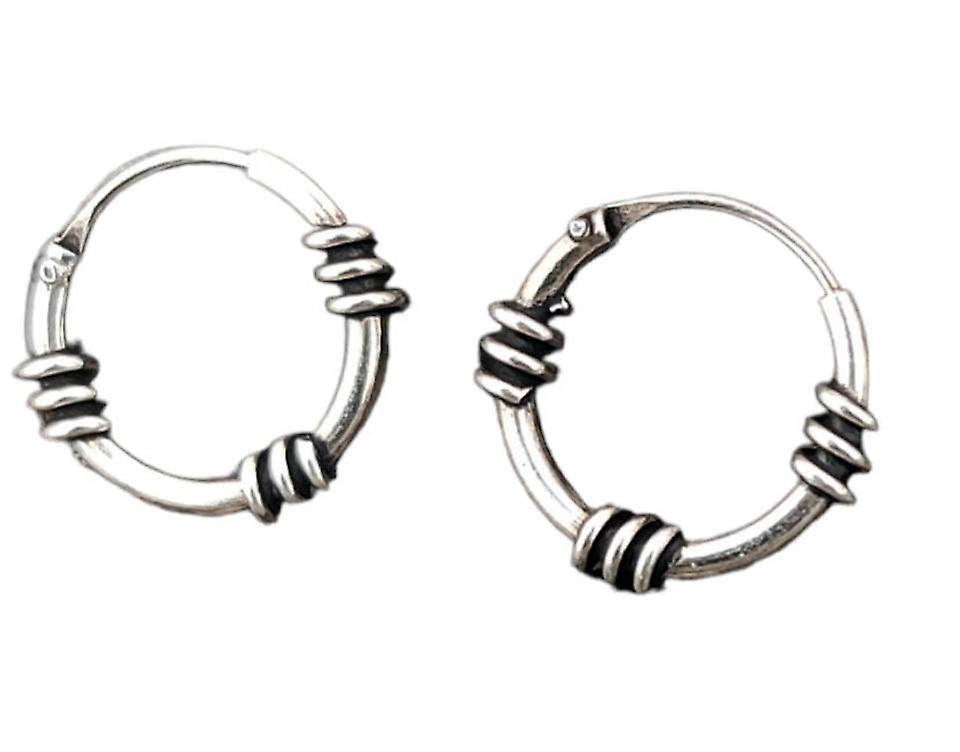 Bali Hoop Earrings 39 - Silver