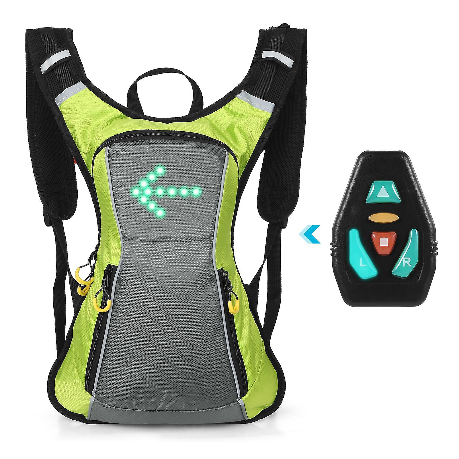LED Turn Signal Backpack IPX5 Waterproof Reflective Backpack with Direction Indicator USB