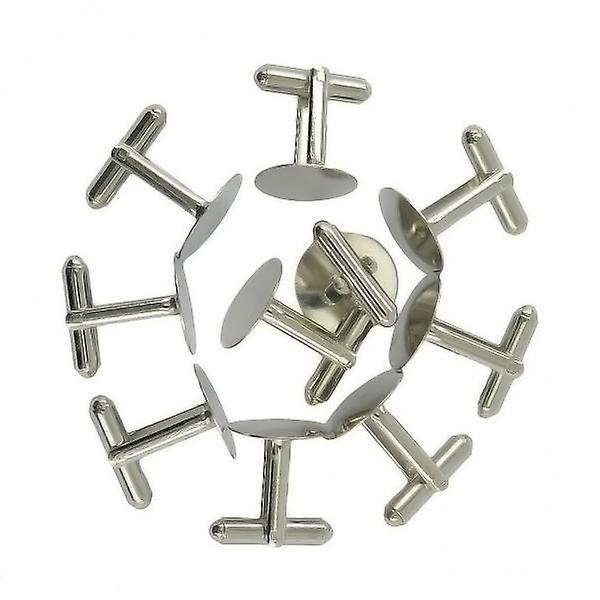 10x10 pcs Blank Setting Base Pad Cuff Links DIY Wedding Formal Cufflink Silver