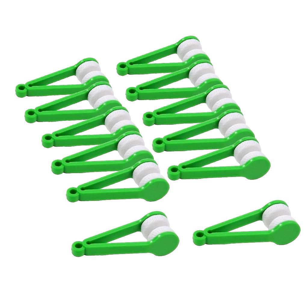 12Pcs Eyeglass Microfiber Spectacles Cleaner Soft Brush Cleaning Tool Green