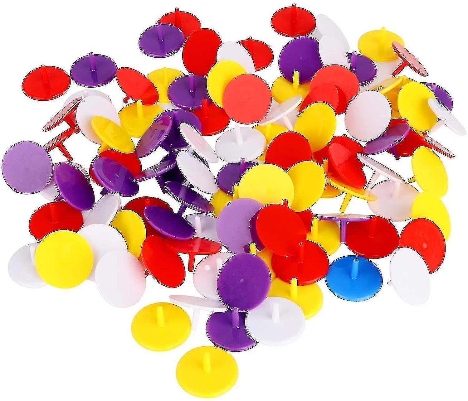 100 Pack Golf Position Markers 24mm Plastic Flat Round Markers random Color