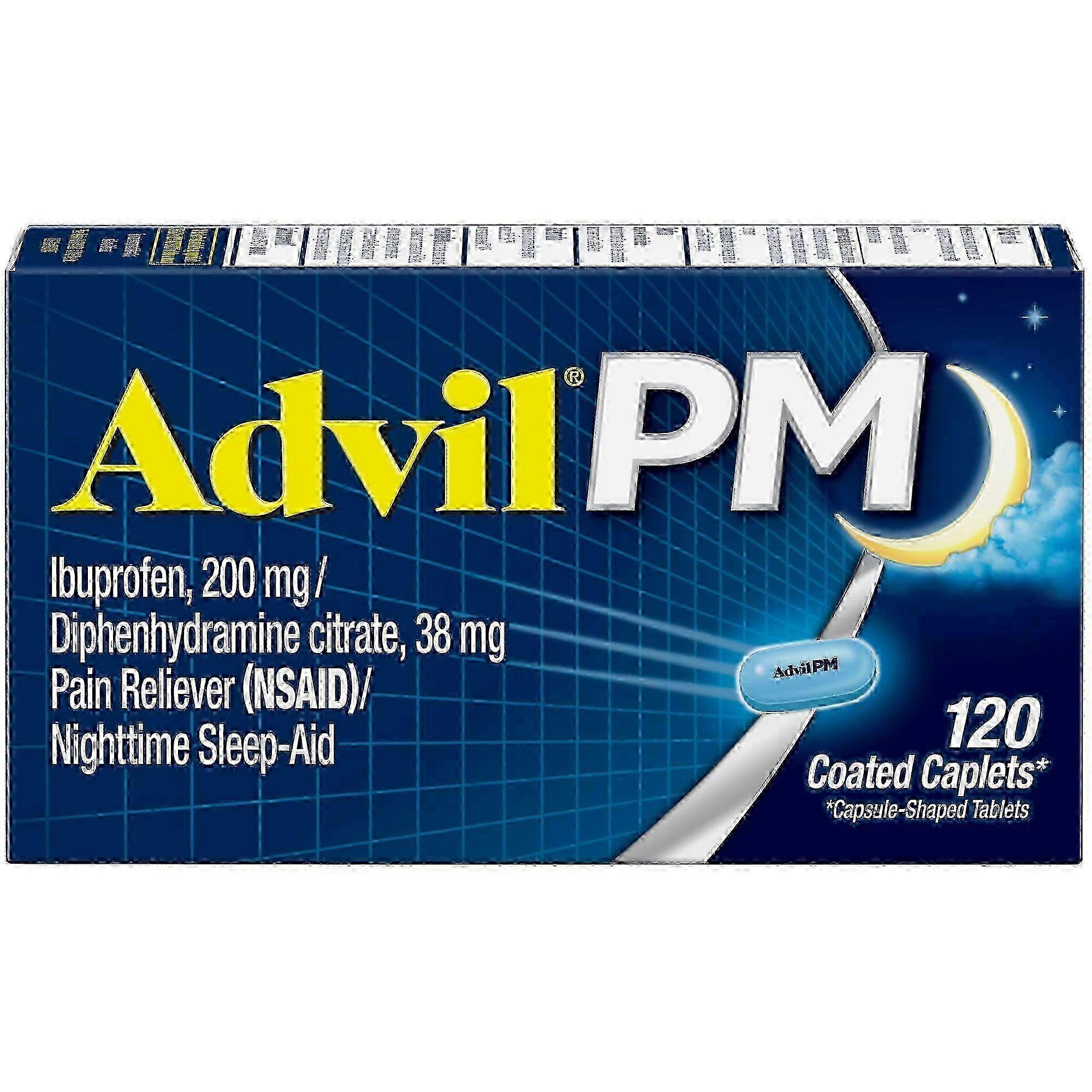 Advil Pm Pain Reliever And Nighttime Sleep Aid Coated Caplet, 120 Ea