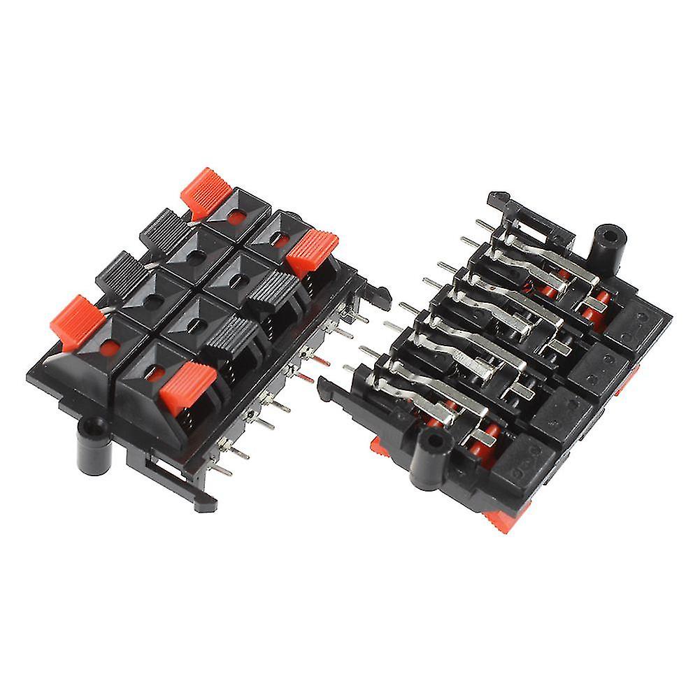 2pcs 64x40x20mm 8 Positions Push In Jack Spring Load Speaker Terminals