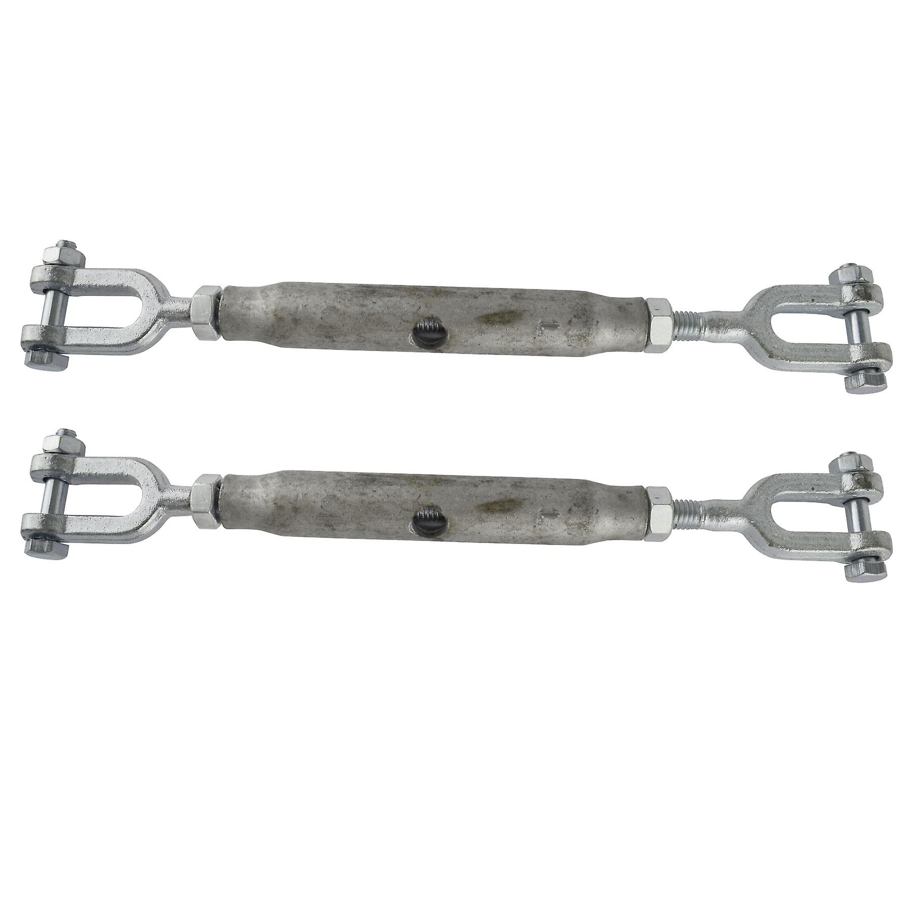 Rigging Screw 8mm Galvanised Jaw to Jaw 2 PACK Turnbuckle Straining DK66