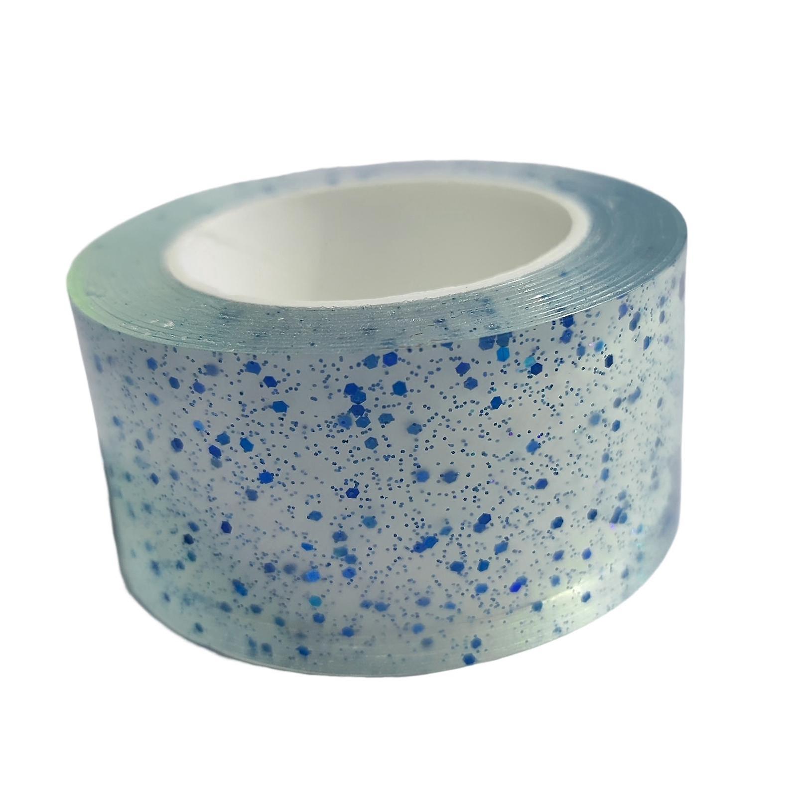 Glitter Nano Tape Educational Sensory Toy Multifunctional for Bubble Blowing Blue Width 3cm