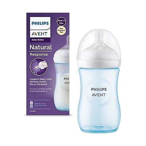 Natural response blue baby bottle 260 ml 1 unit