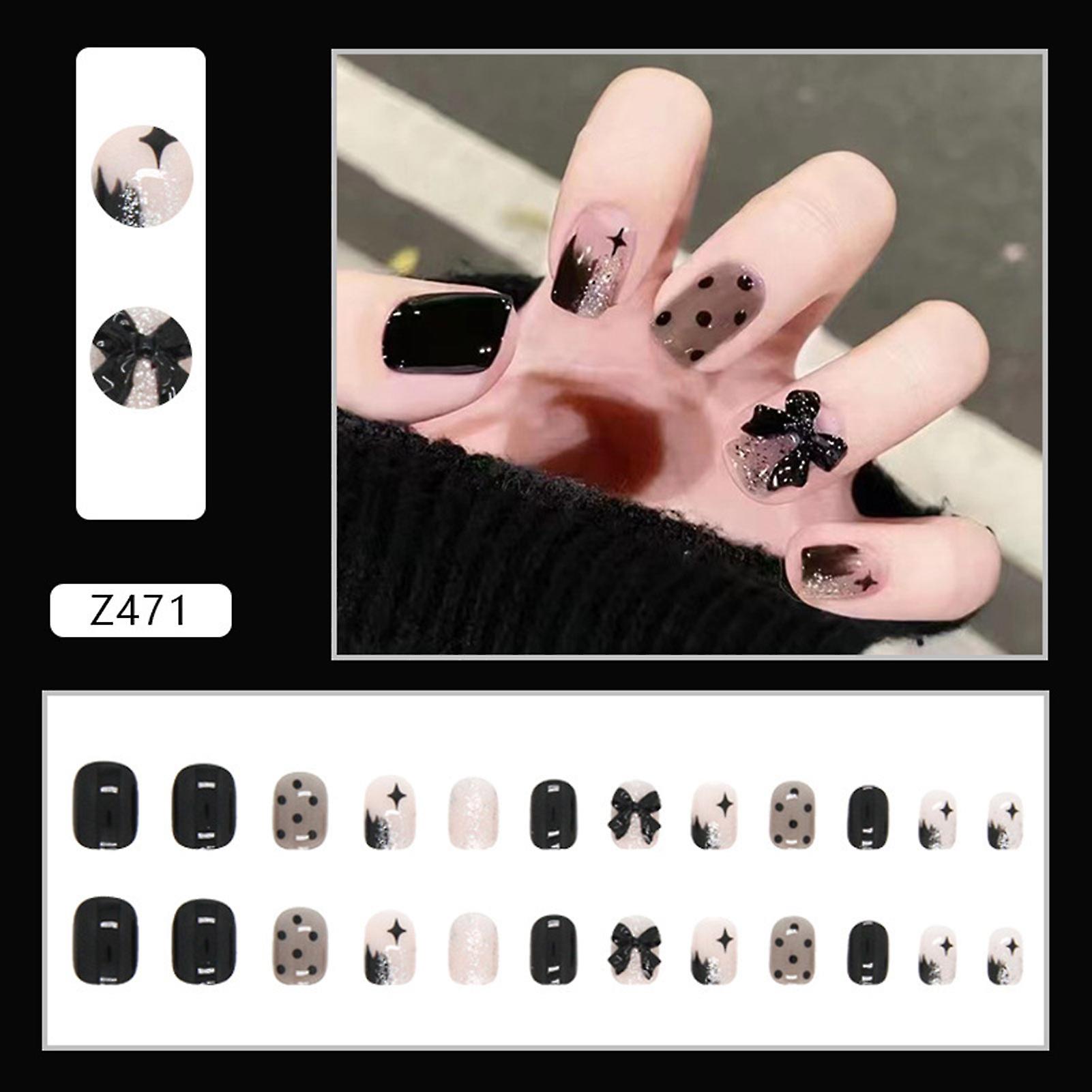 Black Stylish Press-on Nails Com