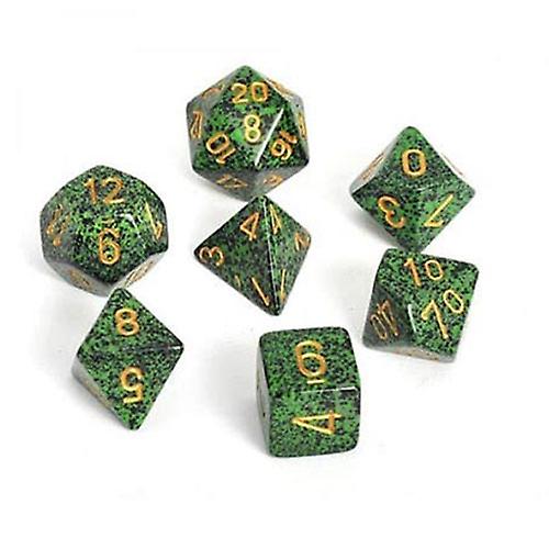 GOLDEN RECON Chessex 斑点多面体龙与地下城 7 件骰子套装