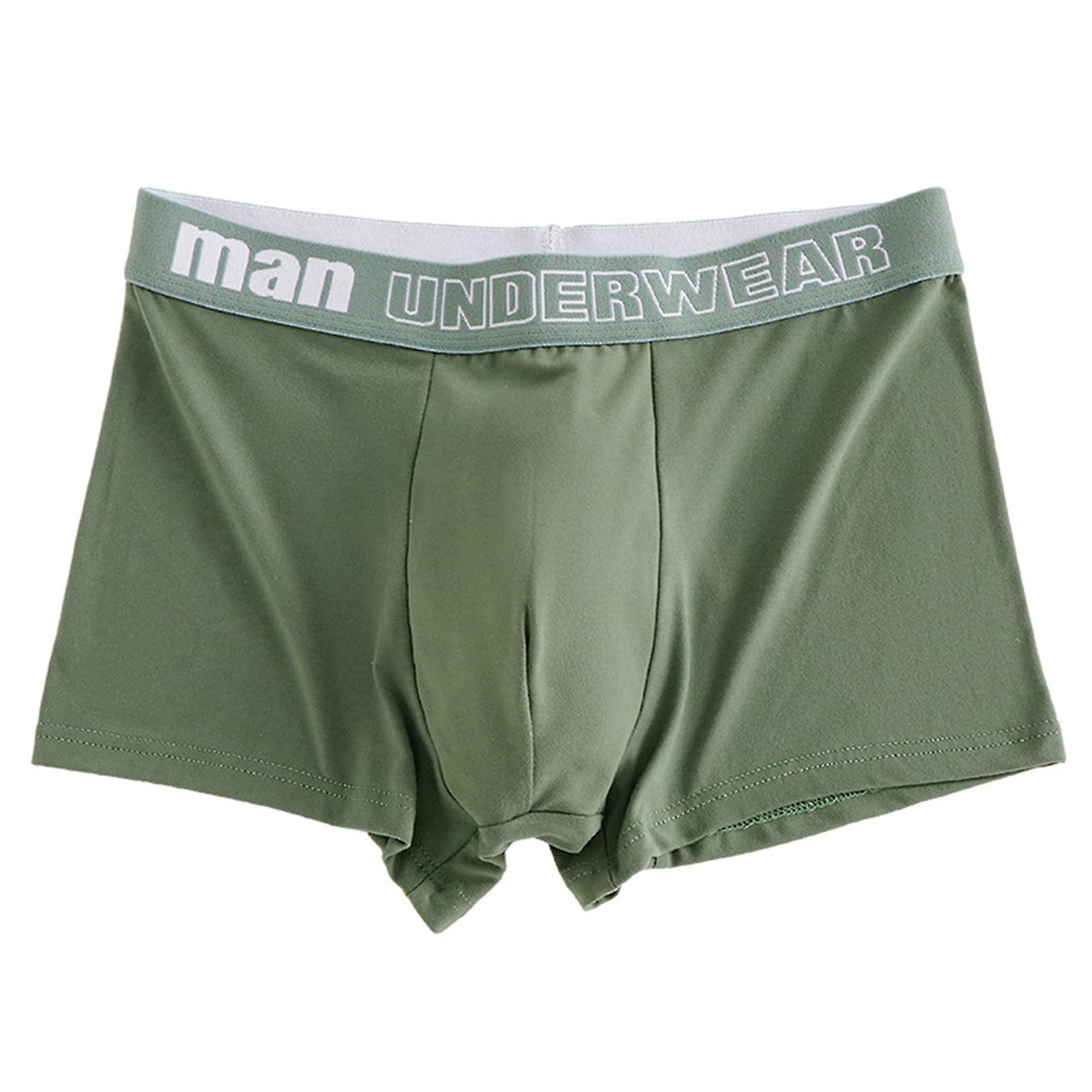 Men Boxers Mid Waist High Elastic Letter Print U Convex No Constraint Anti-septic Plus Size Underwear Men Underpants Male Inner Wear Clothes