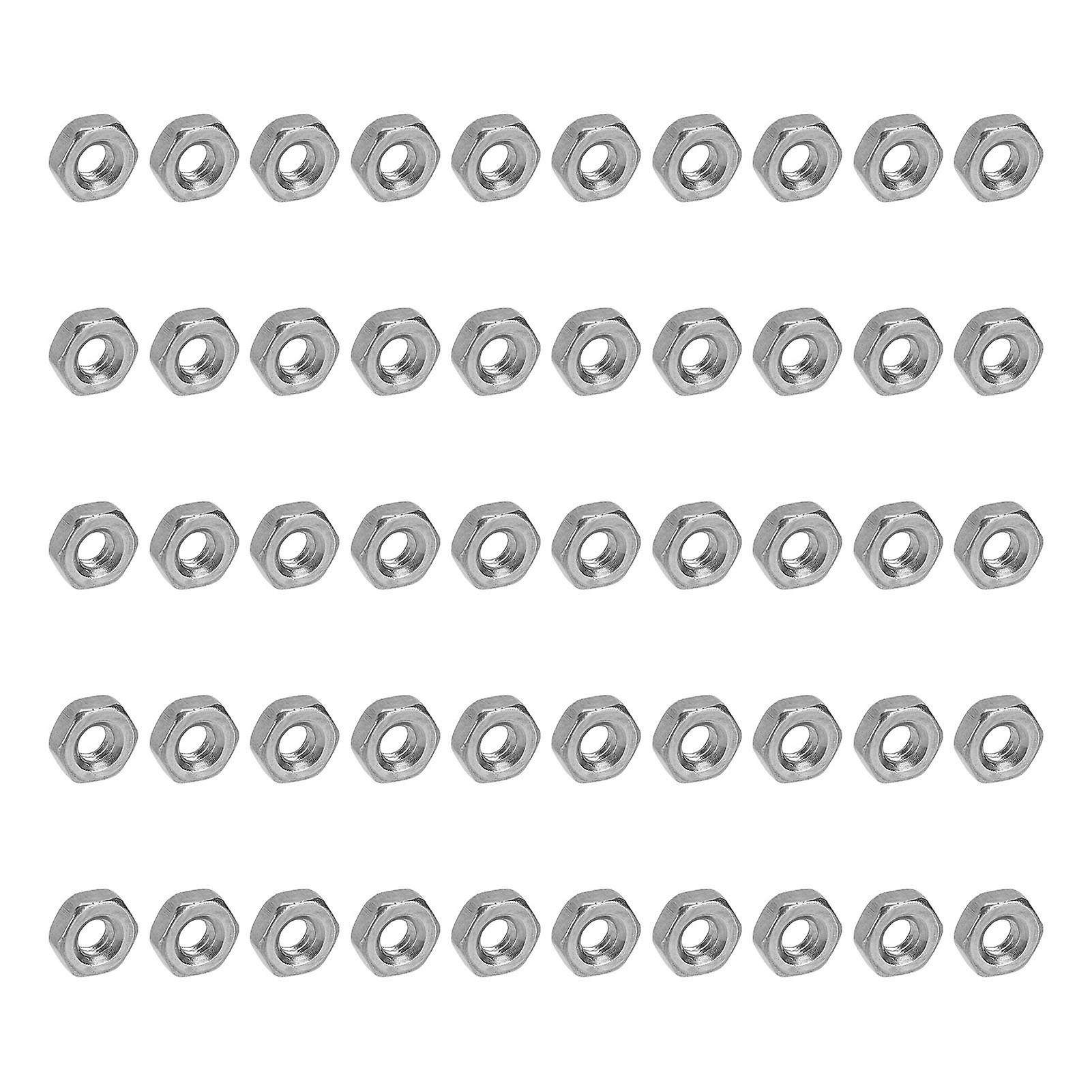 50Pcs Hex Nuts A2‑70 Stainless Steel Thread Nut Assortment Kit for Industrial MachineryM2 
