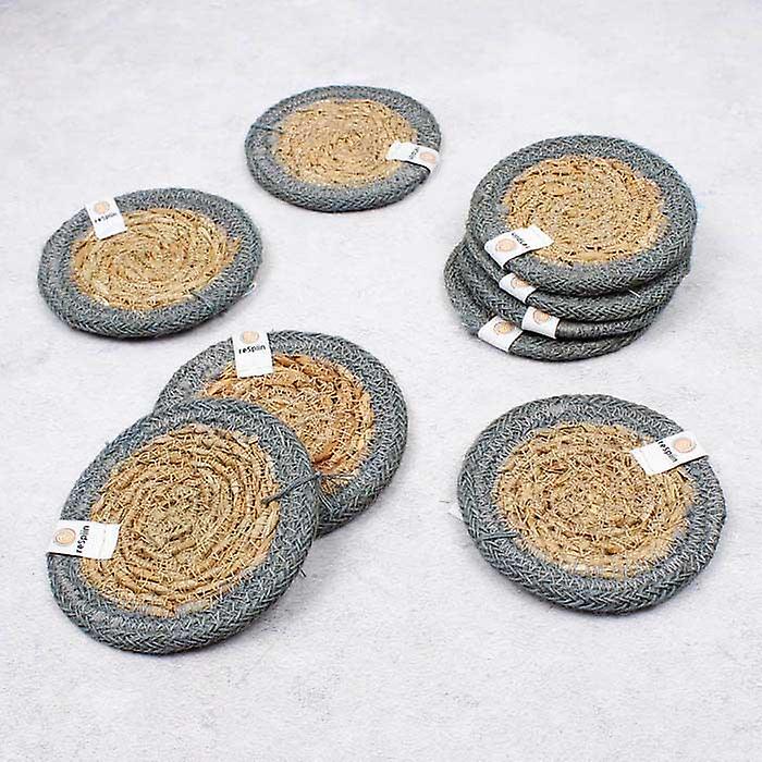 Seagrass & Jute Coaster - Grey