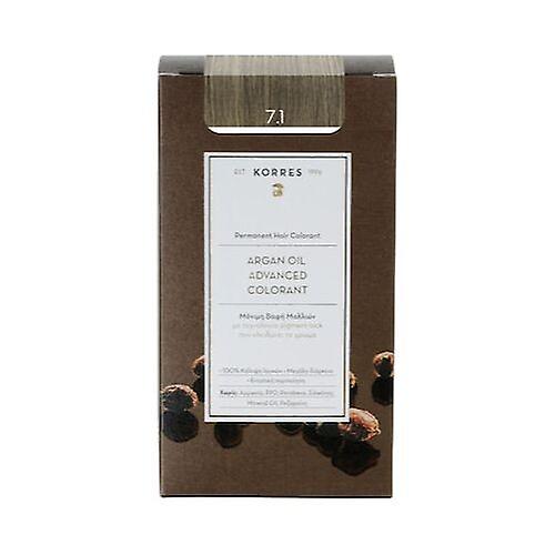 Korres Argan Oil Advanced Colorant with Pigment-Lock Technology 7.1 Ash Blonde, 50ml