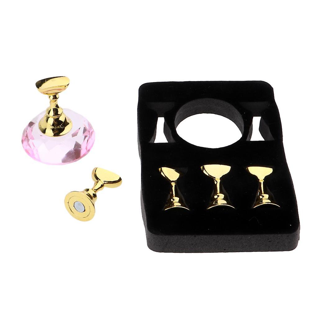 5pcs Nail Tip Holder Stand & Display Base for Practice Pink Crystal Base