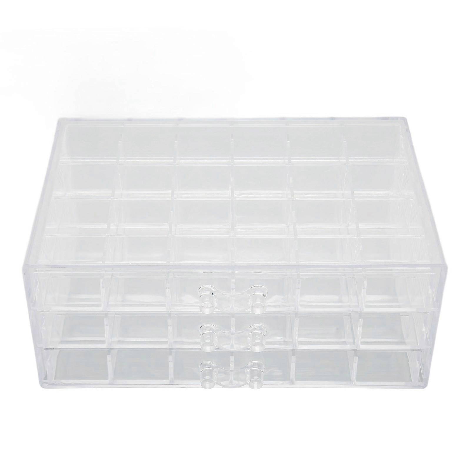 3 Layer Earring Storage Box - 72 Grids Clear Acrylic Organizer with Dustproof Lid