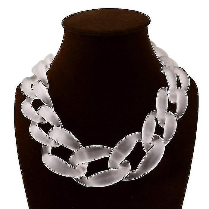Vintage Resin Lackingone Acrilico Collare Chunky Choker Statement Bib Chain Collana Pendenti