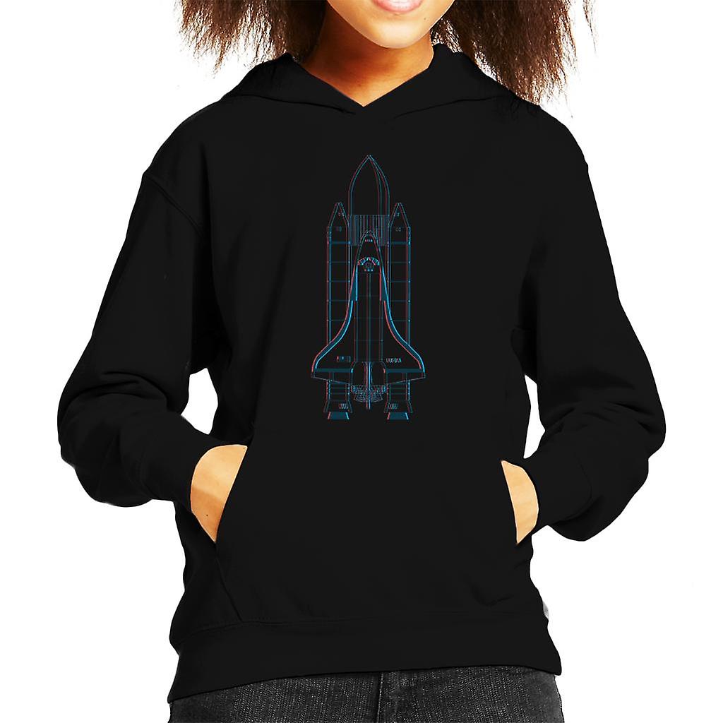 NASA Space Shuttle Enterprise 3D Effect Kid's Hooded Sweatshirt