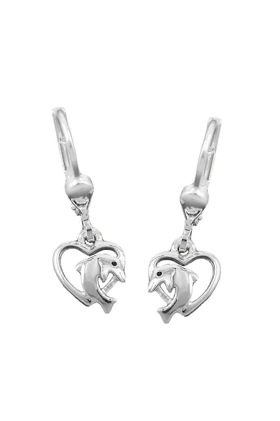 Earrings Heart Dolphin Silver 925 - Gl93107