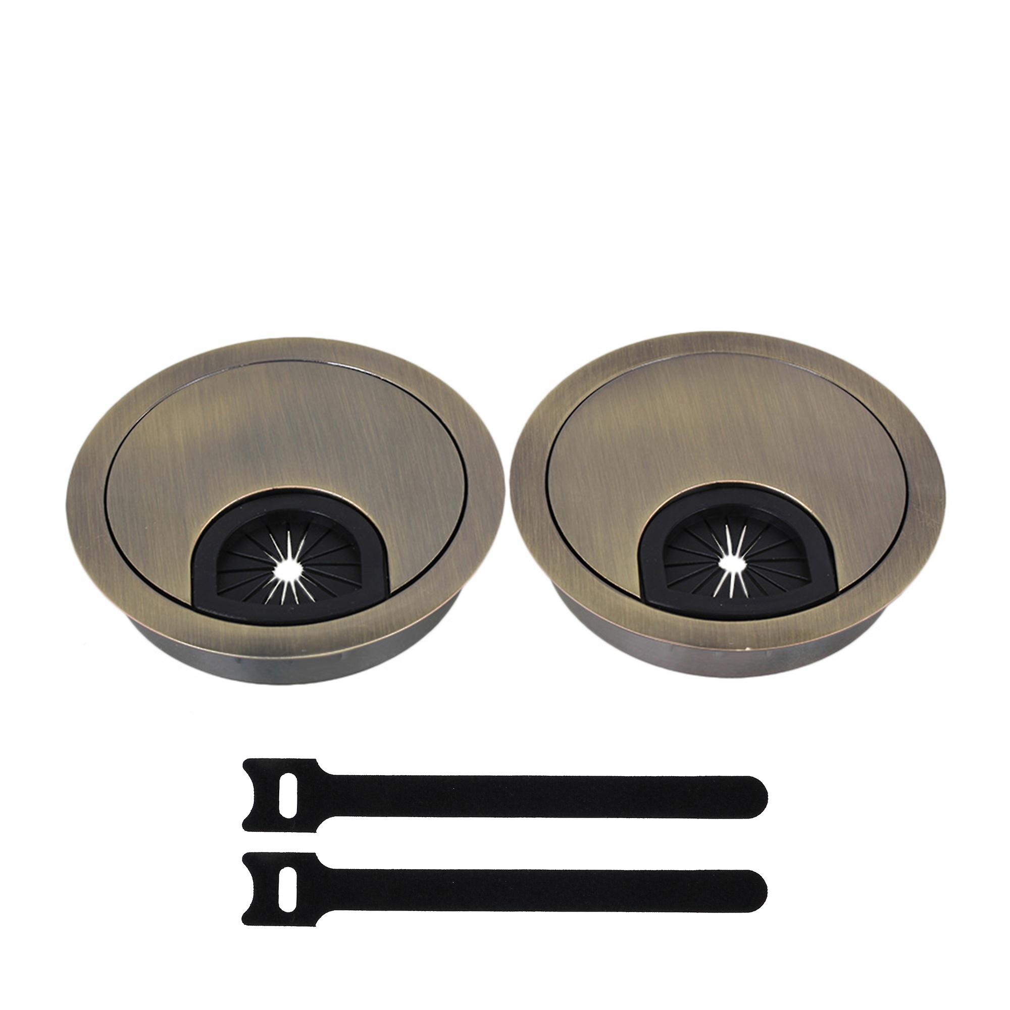 2 x New 60mm Wire Tidy Hole Cover Cable Grommet Computer Office Desk