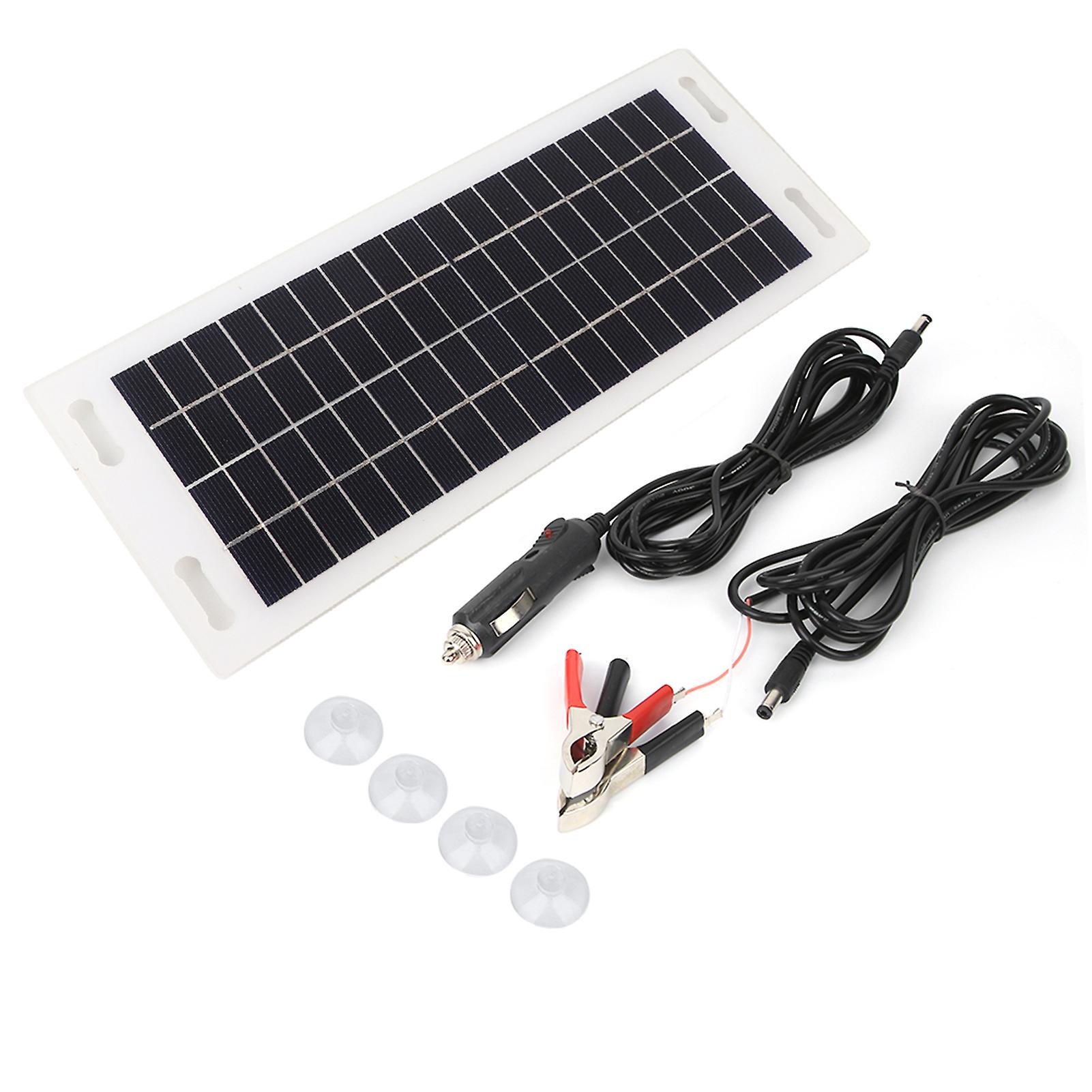 Car Solar Panel Kit Car Solar Charger Flexible Monocrystalline Silicon with 3 Meter Charging Cable 18V 5W