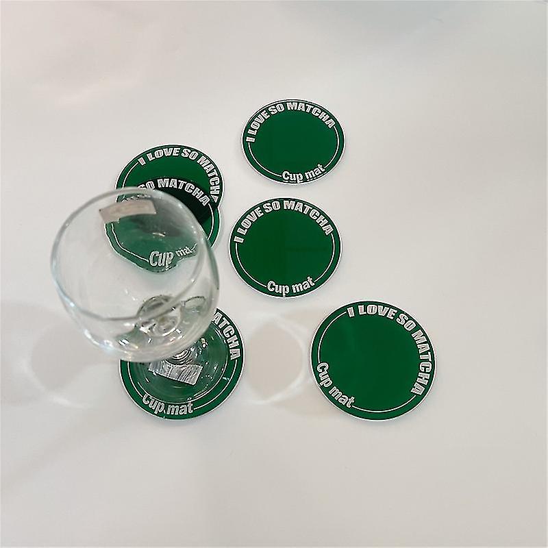 2pcs Translucent Round Coasters Acrylic Cup Mat Heat Insulation Coffee Drinking Cup Pad Kitchen Bar