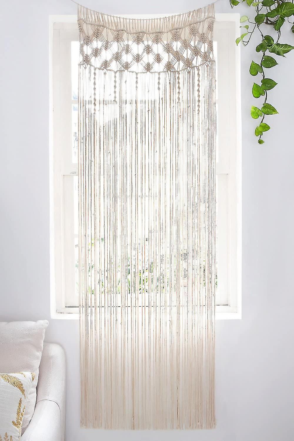 Macrame Curtain Wall Hanging, Doorway Window Curtains Handwoven Wedding Backdrop Arch