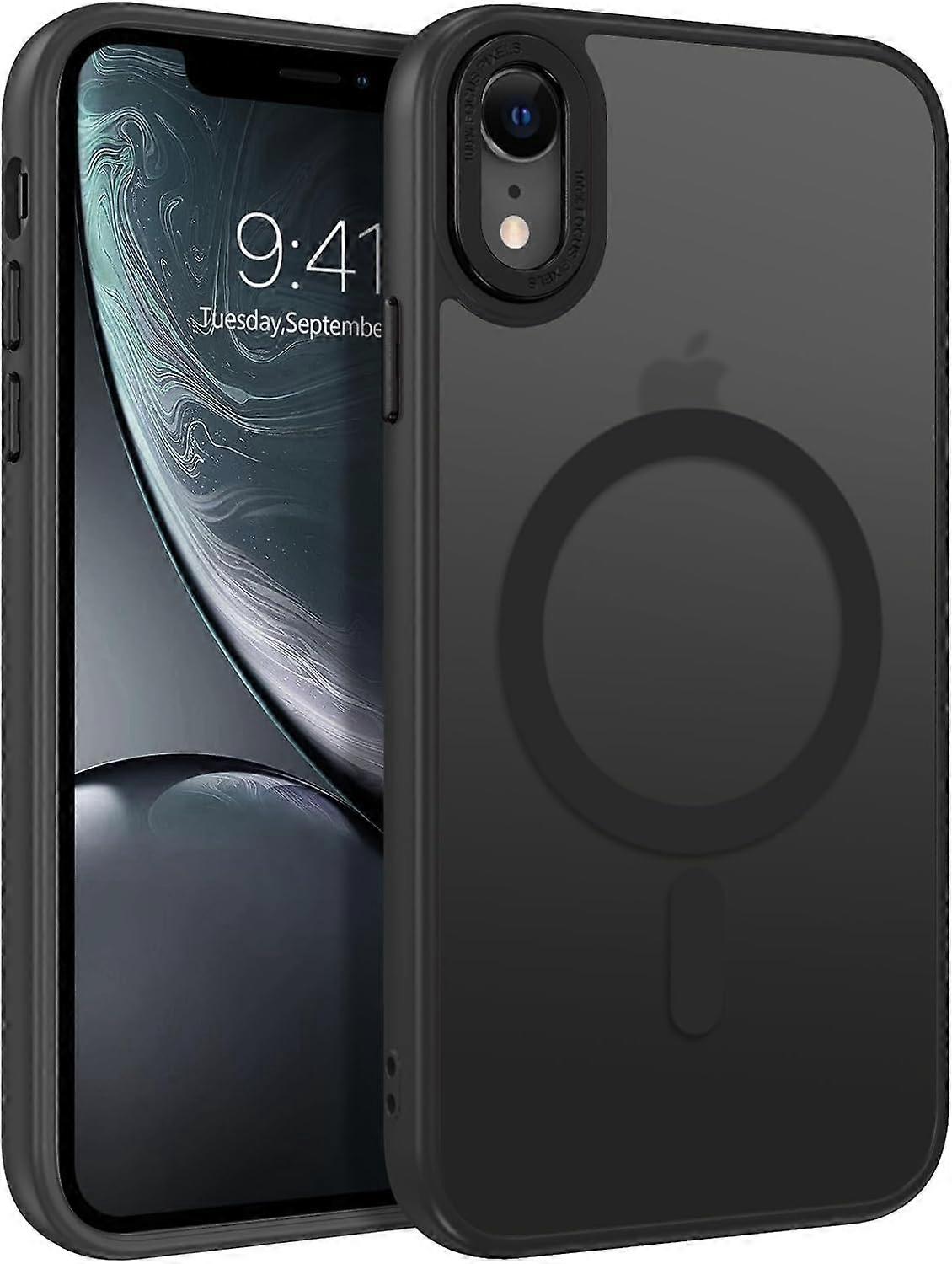 TIANYING اي فون XR حالة الهاتف، اي فون XR القضية [متوافق مع Magsafe] المغناطيسي شفافة ماتي سليم رقيقة صدمات النساء الرجال رفعت الشفاه Protecti