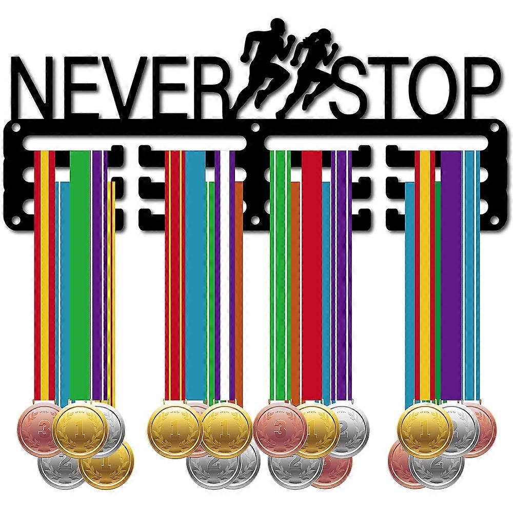 Sports Theme Iron Medal Hanger Holder Display Wall Rack 3-Line with Screws Running Sports