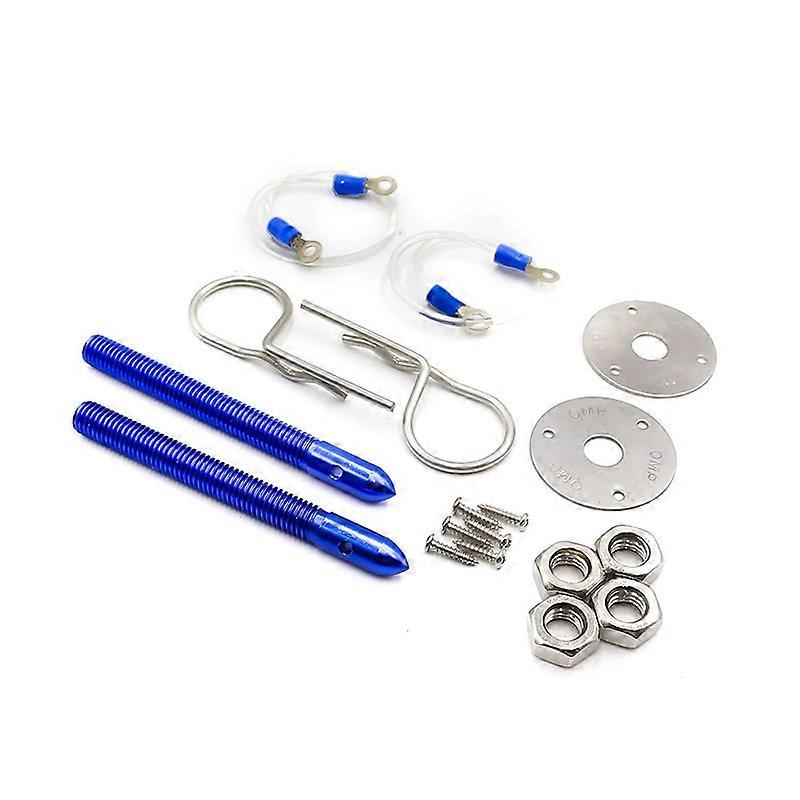 LBQ Universal Car Racing Auto Engine Locks Bonnet Locking Hood Stainless Steel Car Plus Flush Hood Latch Pin Kit
