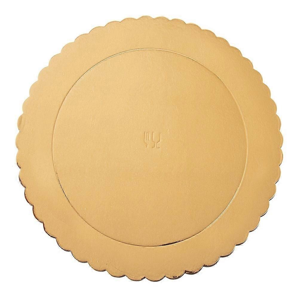 Round cake tray 26 cm in gold with pleated edges