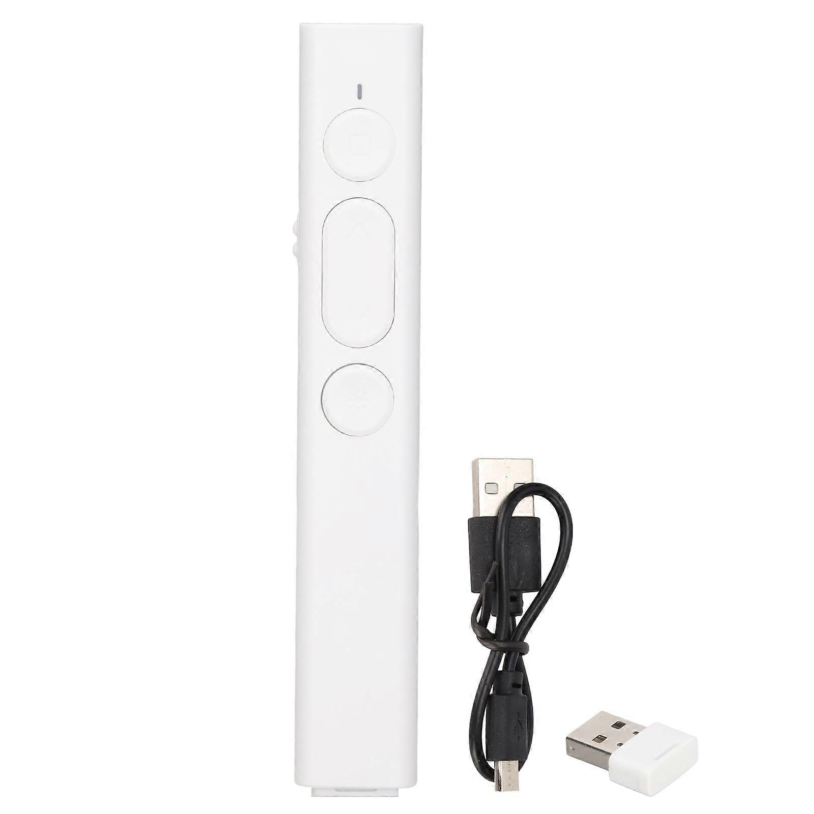 Präsentation Clicker Lithium-Batterie-Aufladen USB Ergonomisches Design Strahlungsarm 2.4G Hochempfindlicher Chip-PointerWeiß